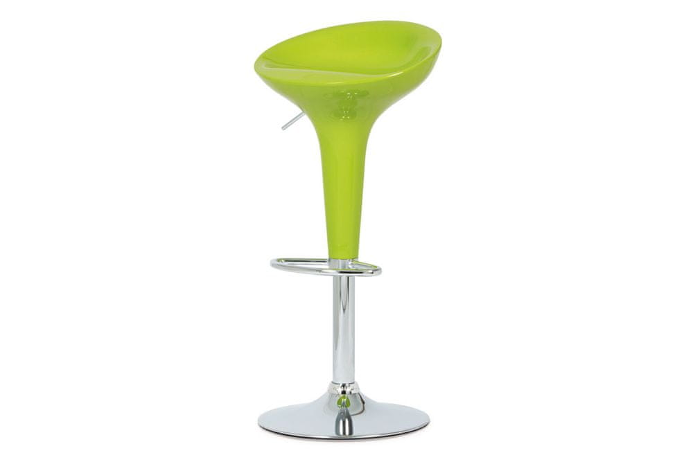 Autronic barová stolička, plast zelený/chróm AUB-9002 LIM